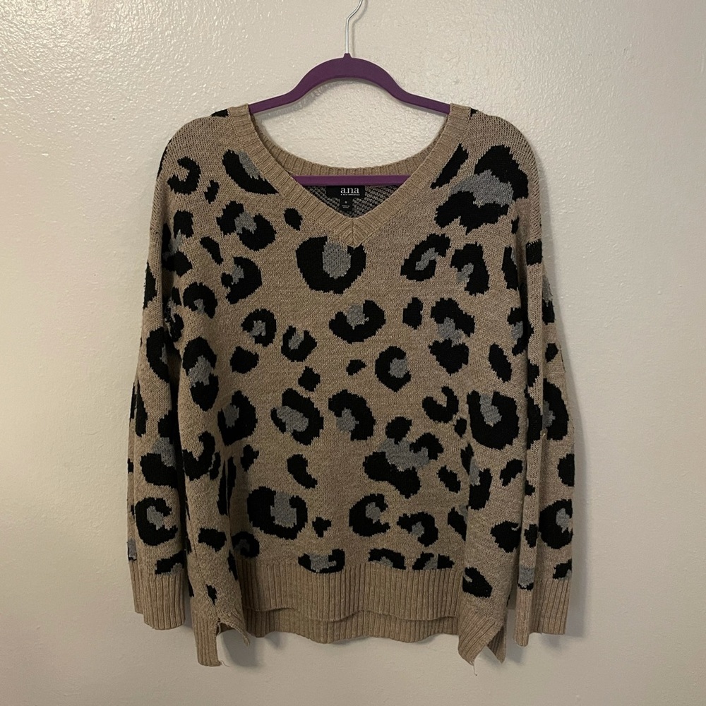 a.n.a Cheetah Print Sweater